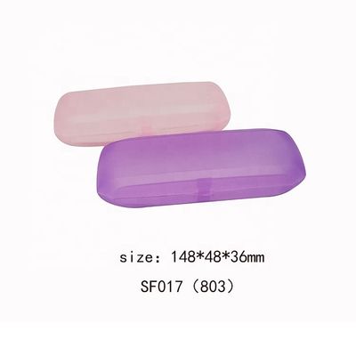 148*48*36mm Clear Plastic Eyewear Case With Color Logo Customized