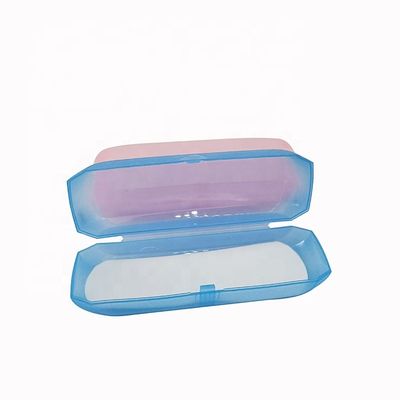 148*48*36mm Clear Plastic Eyewear Case With Color Logo Customized